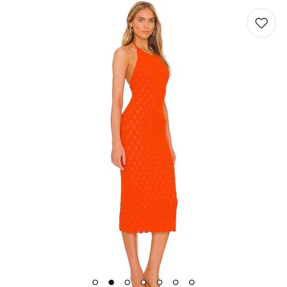 Alice + Olivia Orange Halter Knit Dress - Picture 5 of 6